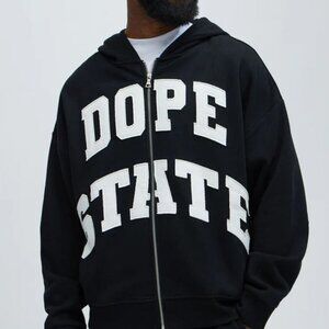 Tyson Dope State Oversized Zip Up Hoodie - Black 3X   **Unisex**